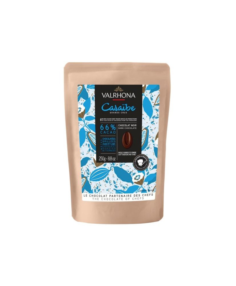 Chocolat de couverture "Caraïbe" 66% 250g VALRHONA