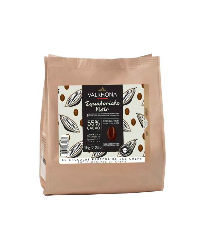 Chocolat de couverture Equatoriale noir 55% VALHRONA