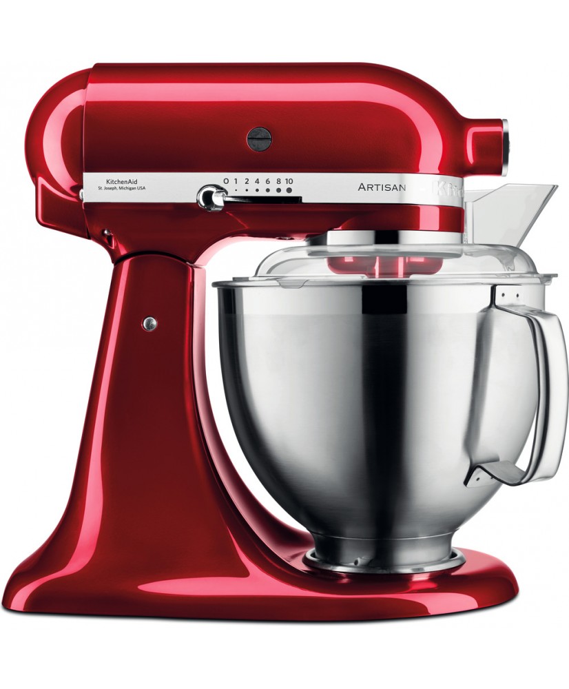 Robot pâtissier à tête inclinable 4,8L Artisan Premium 5KSM185PS KITCHENAID + Accessoires Inox