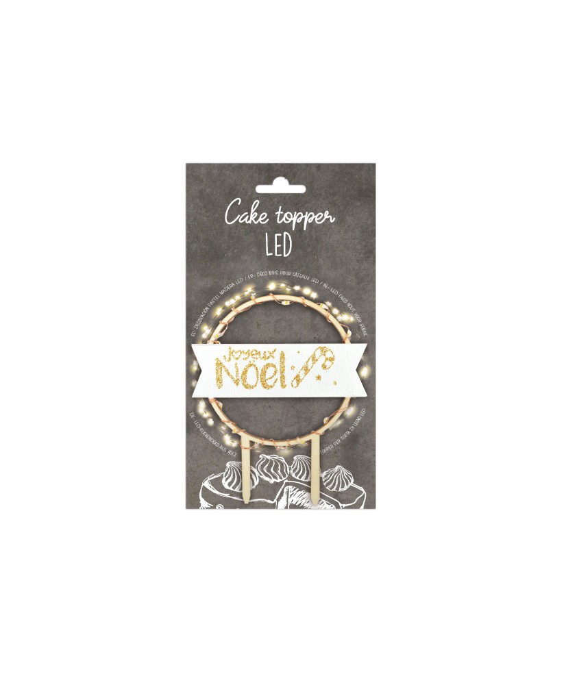 Cake topper led "Joyeux Noël" SCRAPCOOKING