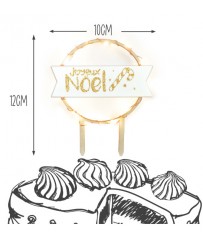 Cake topper led "Joyeux Noël" SCRAPCOOKING
