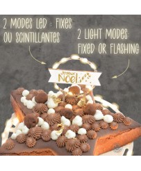 Cake topper led "Joyeux Noël" SCRAPCOOKING