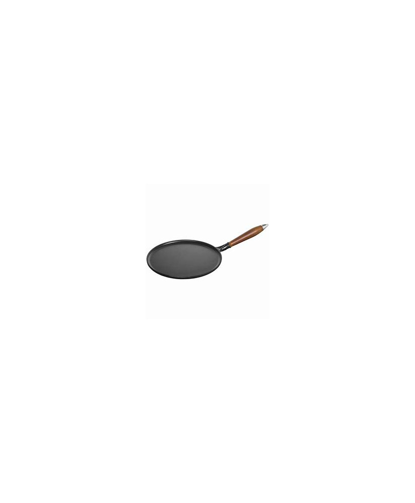 Crêpière Noir Manche en bois 28cm STAUB