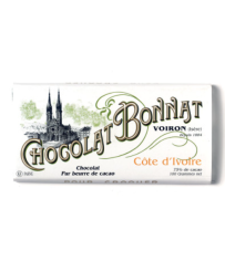 Tablette de chocolat Côte d'Ivoire  75% CHOCOLAT BONNAT - 100g