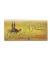 Tablette de chocolat Noir au Praliné d'amandes 65% CHOCOLAT BONNAT 100g