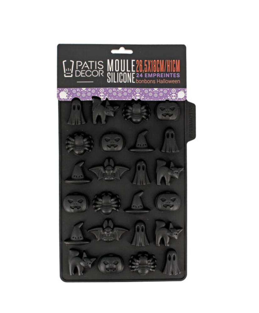 Moule silicone Bonbons Halloween 24 empreintes 26.5 x 18 cm H1cm PATIS DECOR