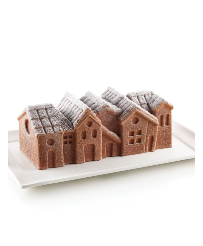 Moule à bûche "Winter Village" SILIKOMART