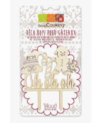 Décor Bois pour gâteaux "Oh Oh Oh" SCRAPCOOKING