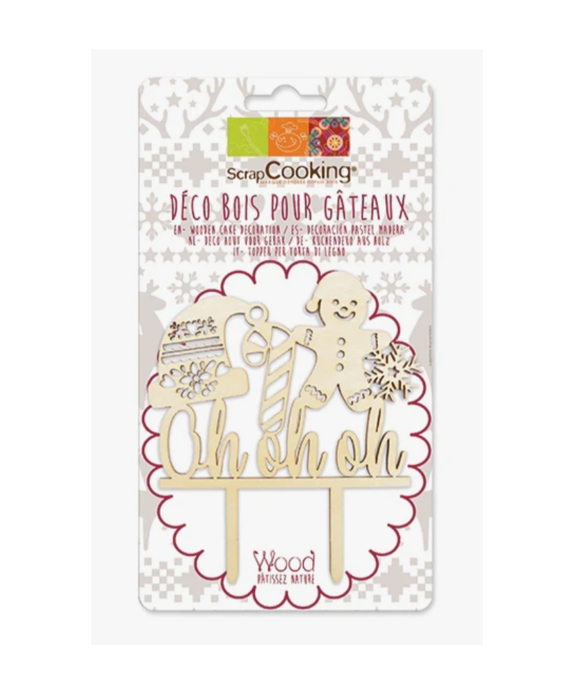 Décor Bois pour gâteaux "Oh Oh Oh" SCRAPCOOKING