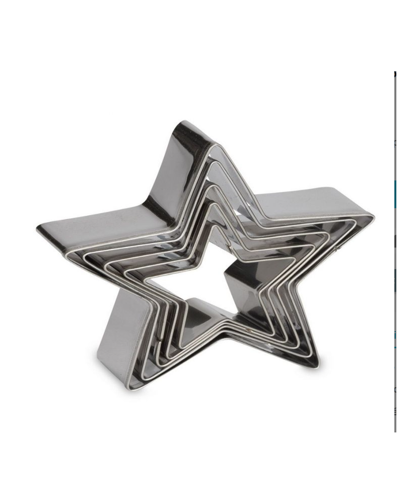 Lot emporte-pièces inox étoile x5 PATISSE