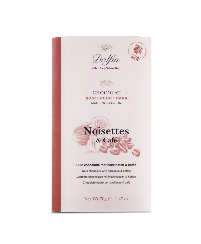 Tablette de chocolat noir "Noisettes et café" DOLFIN
