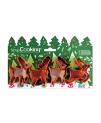 Découpoir en inox Cerf de Noël SCRAPCOOKING x4
