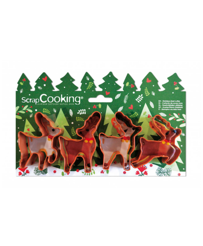 Découpoir en inox Cerf de Noël SCRAPCOOKING x4