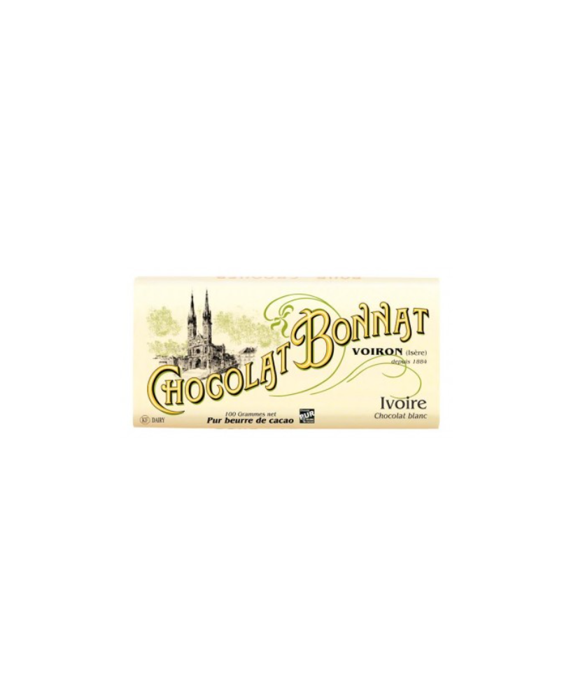 Tablette de chocolat blanc Ivoire BONNAT 100g
