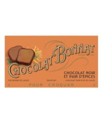Tablette de chocolat noir 65% et pain d'épices BONNAT 100g