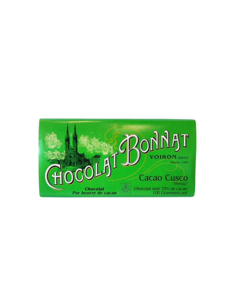 Tablette de chocolat noir 75% Cacao Cusco BONNAT 100g