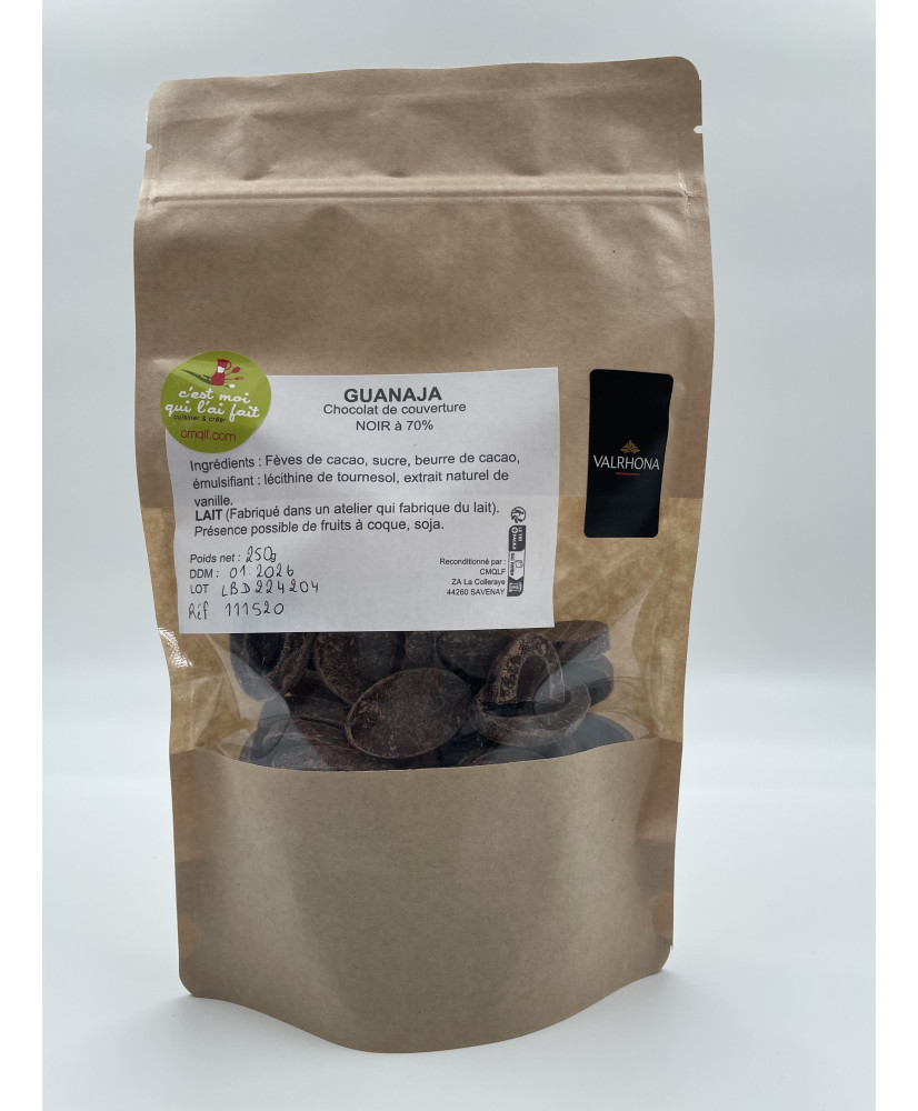 Chocolat noir de couverture Guanaja 70% 250g VALRHONA