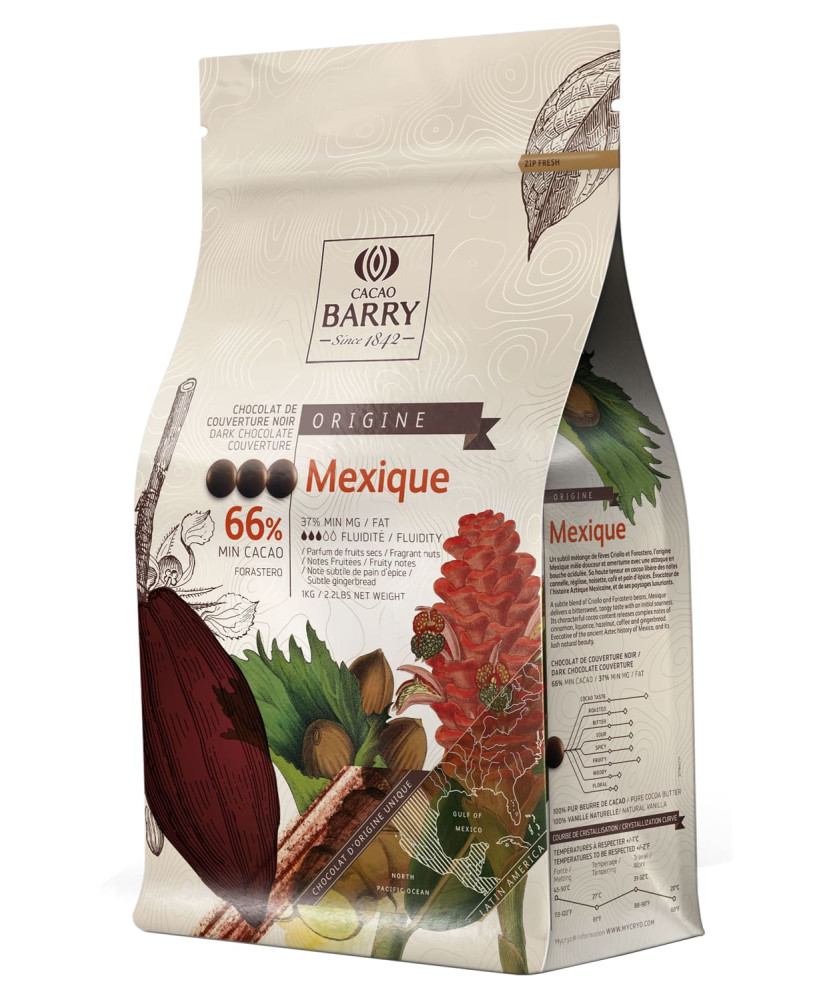Chocolat noir de couverture Mexique 66% 1kg BARRY Chocolat noir de couverture Mexique 66% 1kg BARRY