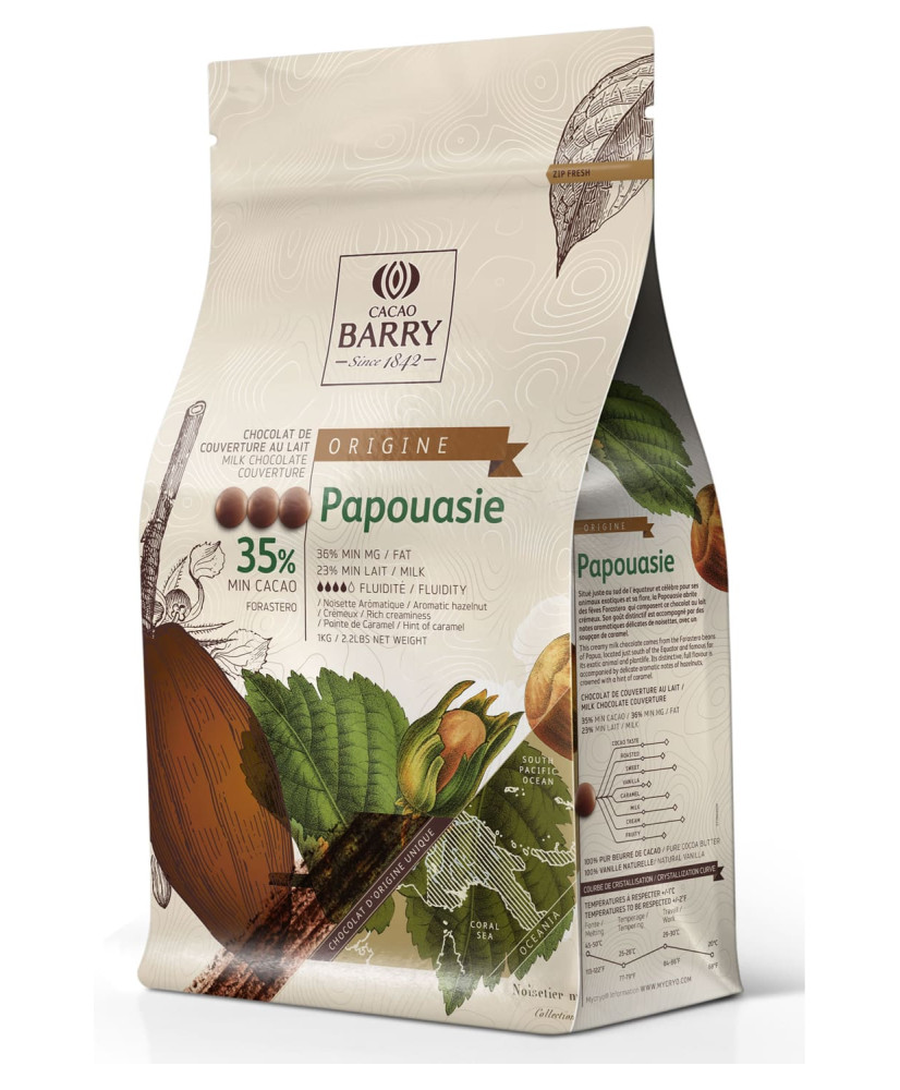 Chocolat lait Papouasie 35% 1kg BARRY