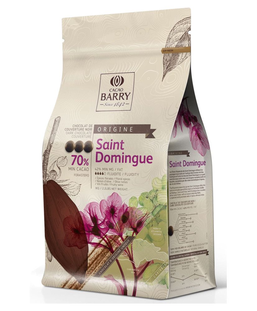 Chocolat noir Saint Domingue 66% 1kg BARRY