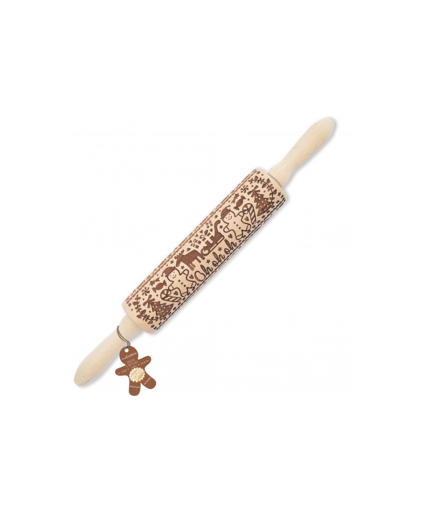 Rouleau empreintes bois "gingerman" 39cm SCRAPCOOKING