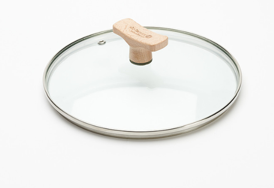 Couvercle en verre pontet en bois DE BUYER