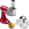 Accessoire KitchenAid KSM2FPA avec kit de découpage professionnel installé sur un robot KitchenAid.