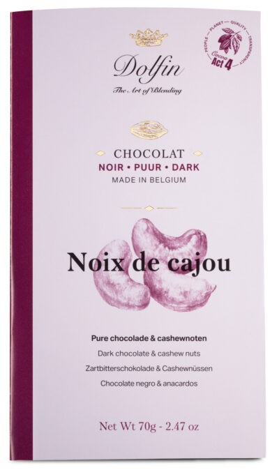 Tablette de chocolat noir "noix de cajou" DOLFIN