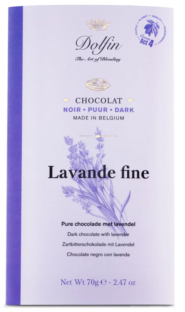 Tablette de chocolat noir lavande fine - DOLFIN
