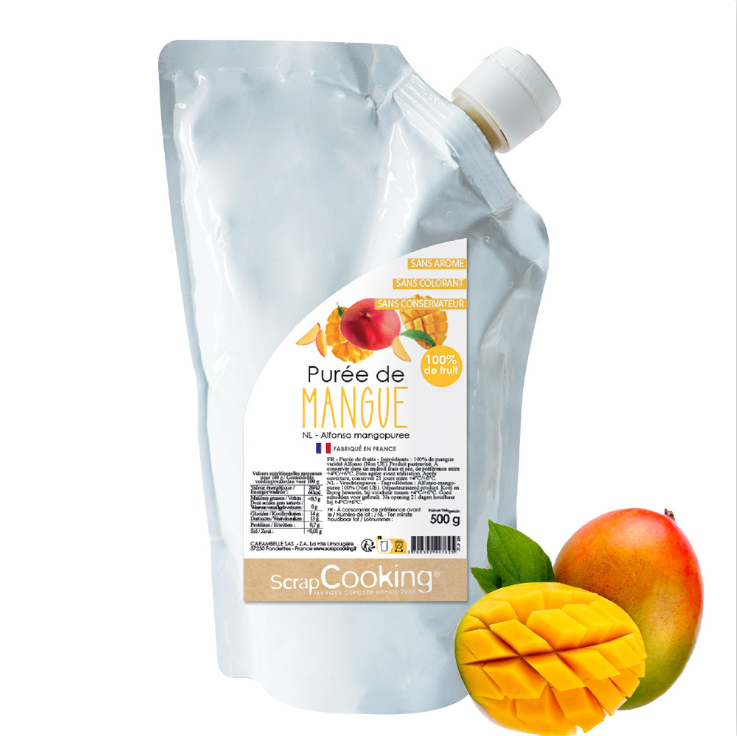 Purée de fruits "mangues" SCRAPCOOKING Gourde de purée de mangue ScrapCooking – 100 % mangue.