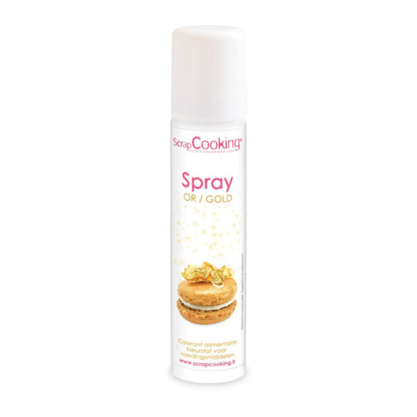 Aérosol de spray alimentaire ScrapCooking colorant doré or 75 ml.