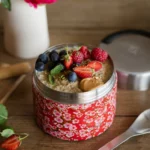 Boîte repas isotherme avec poignée Flowers rouge 650ml - QWETCH