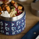 Boîte repas isotherme avec poignée Hanami bleu 650ml - QWETCH