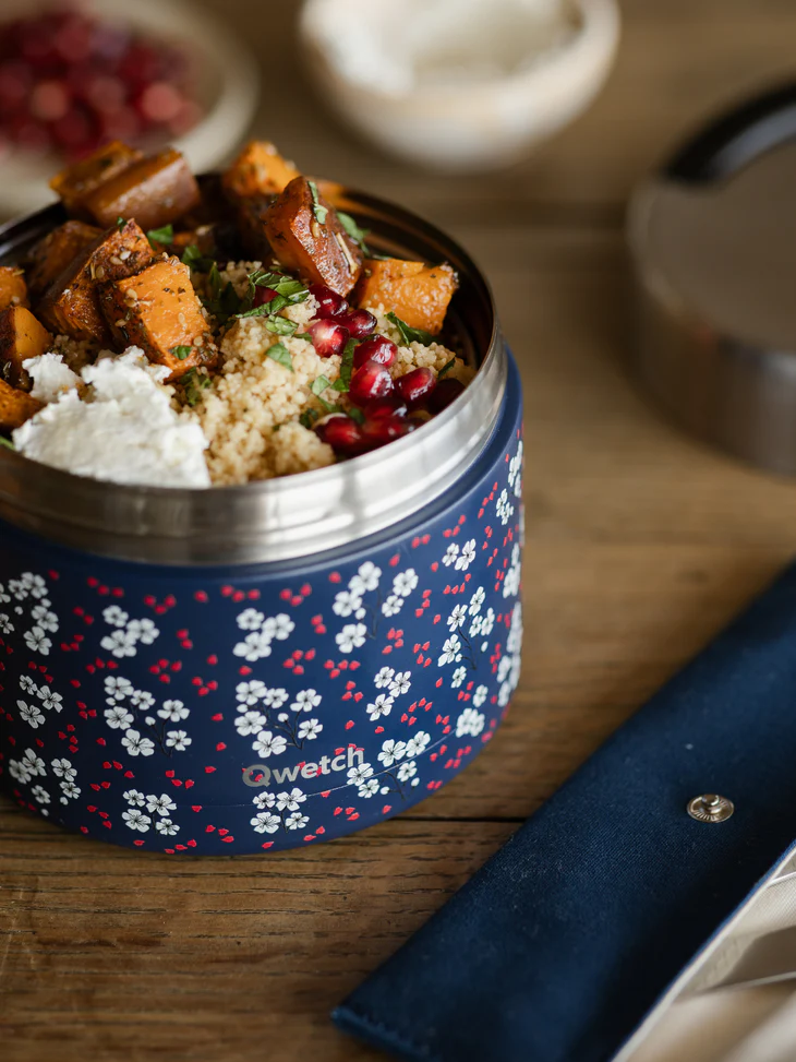 Boîte repas isotherme avec poignée Hanami bleu 650ml - QWETCH