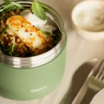 Boîte repas isotherme avec poignée Granite kaki 850ml - QWETCH