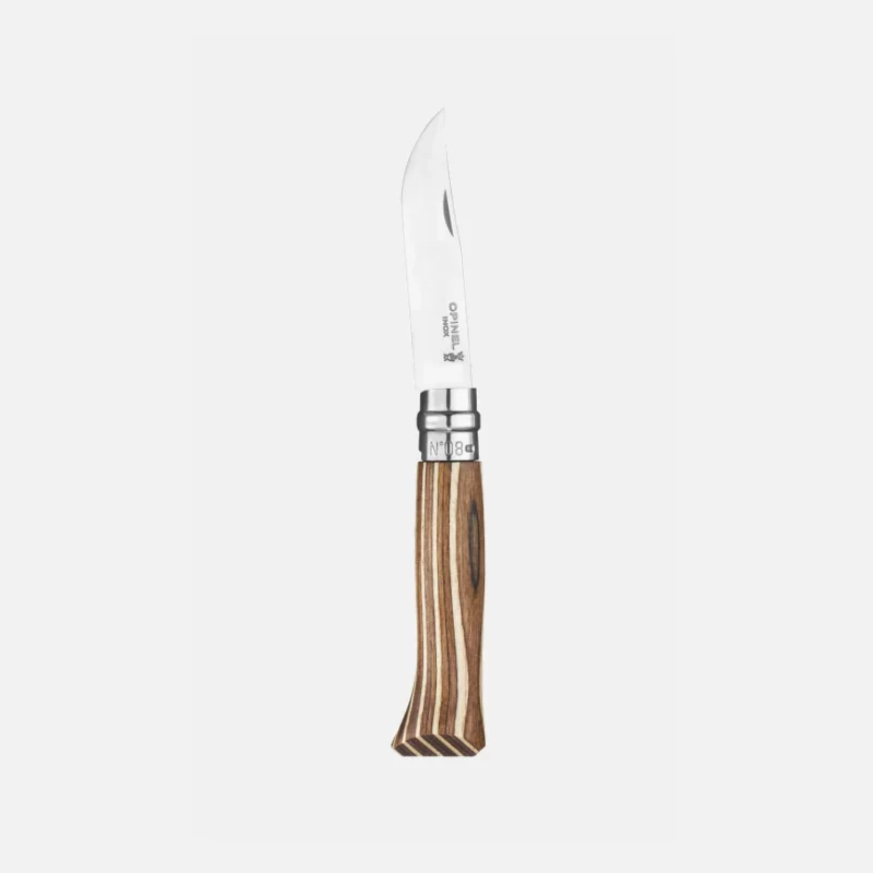 Couteau baroudeur N°08 bouleau lamellé brun - OPINEL