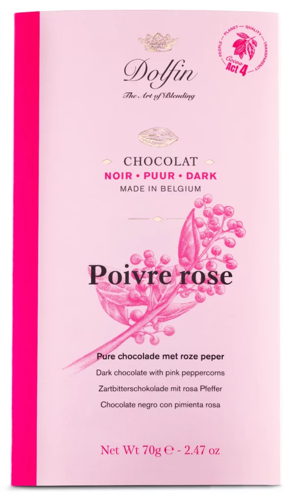 Tablette de chocolat noir poivre rose - DOLFIN