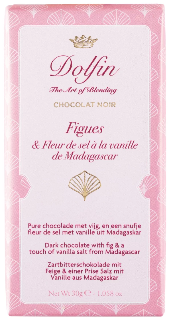 Tablette de chocolat noir figues et fleur de sel à la vanille de Madagascar - DOLFIN