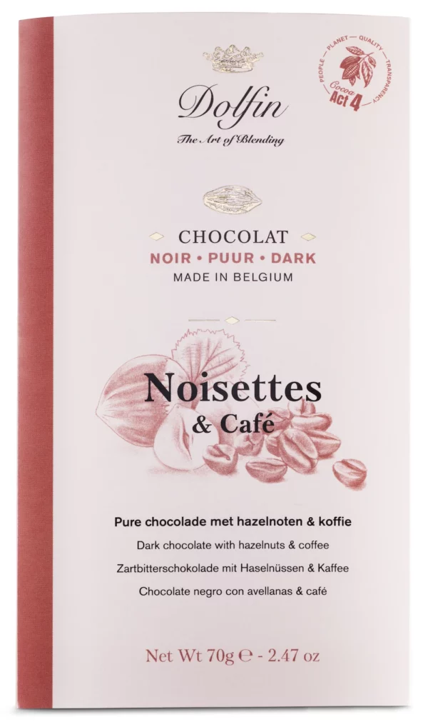 Tablette de chocolat noir noisettes & café - DOLFIN