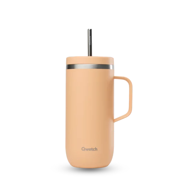 Cold cup isotherme avec anse abricot 600ml - QWETCH