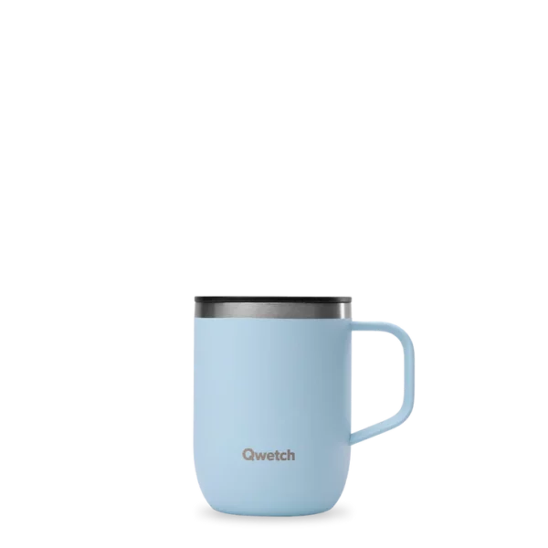 Mug isotherme 350ml bleu pastel- QWETCH
