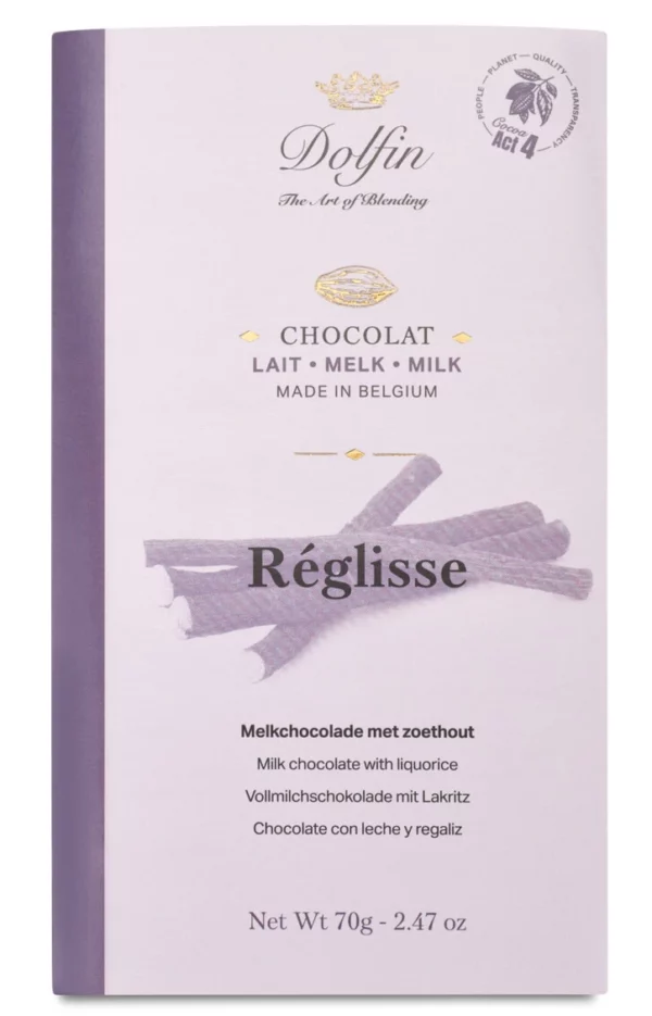 Tablette de chocolat au lait réglisse - DOLFIN