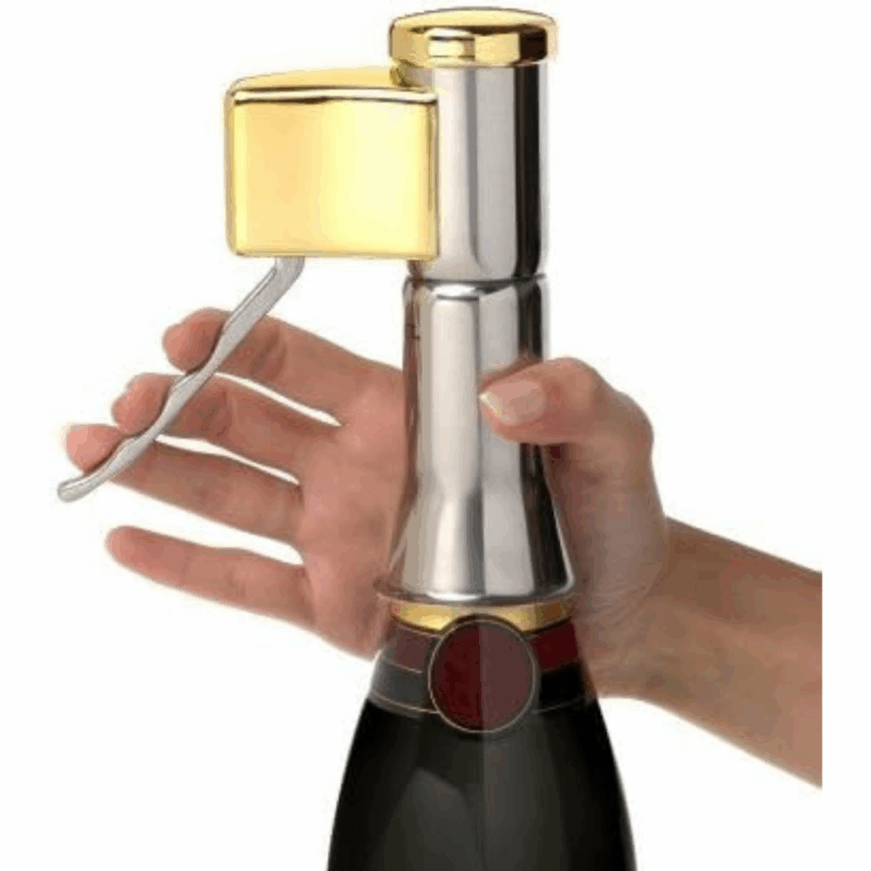 Ouvre‑bouteille DESCORJET métallique pour champagne et vins pétillants