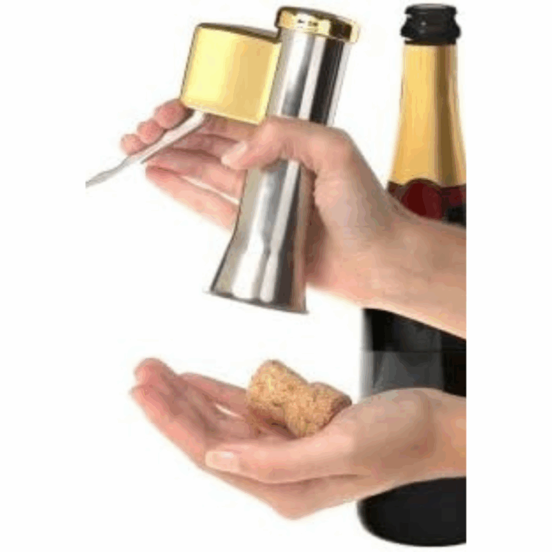 Ouvre‑bouteille DESCORJET métallique pour champagne et vins pétillants