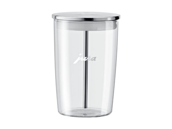 Récipient à lait en verre Jura – accessoire 0,5 L pour machine à café, idéal pour cappuccino et latte, compatible réfrigérateur et lave-vaisselle