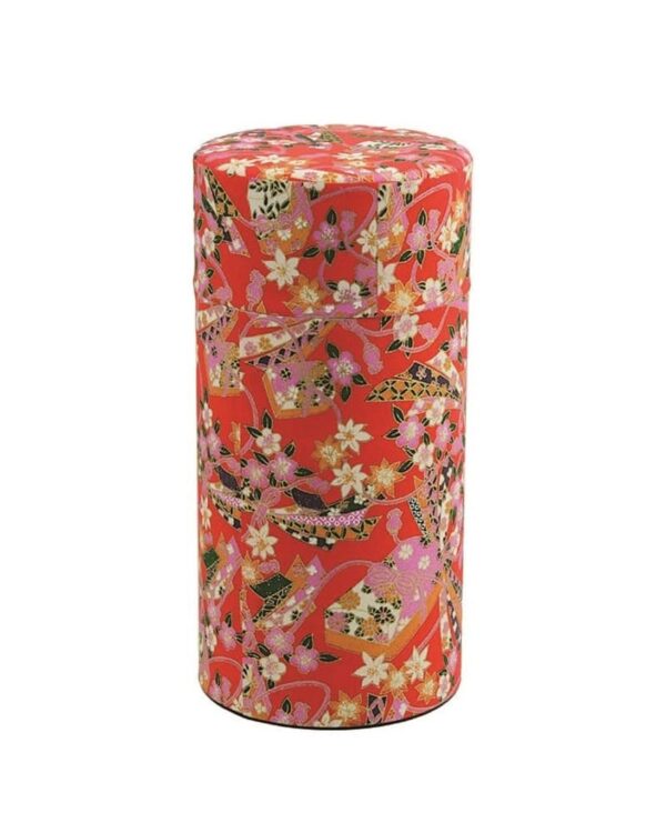 boite à thé vide 150g papier washi rouge tokyo design made in japan