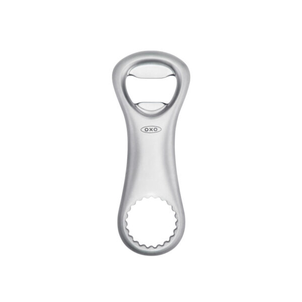 Décapsuleur OXO SteeL Die‑Cast en alliage, double fonction pop‑top et twist‑top