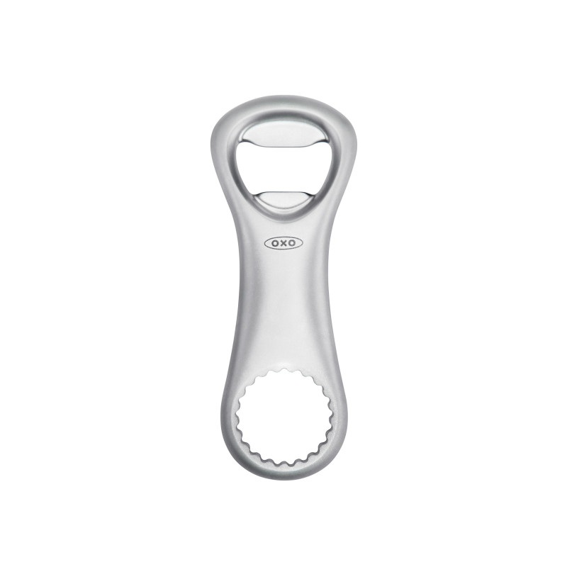 Décapsuleur OXO SteeL Die‑Cast en alliage, double fonction pop‑top et twist‑top