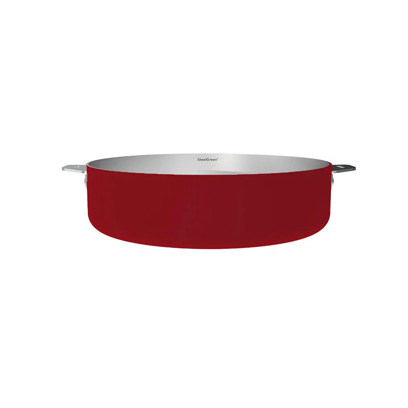 Sauteuse inox 28 cm La Merveilleuse de Cookut avec poignées amovibles, coloris passion