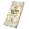 Tablette de chocolat “Merci” artisanale, fabriquée en France. Cadeau gourmand idéal pour maîtresse, nounou ou professeur. Chocolat noir ou au lait.